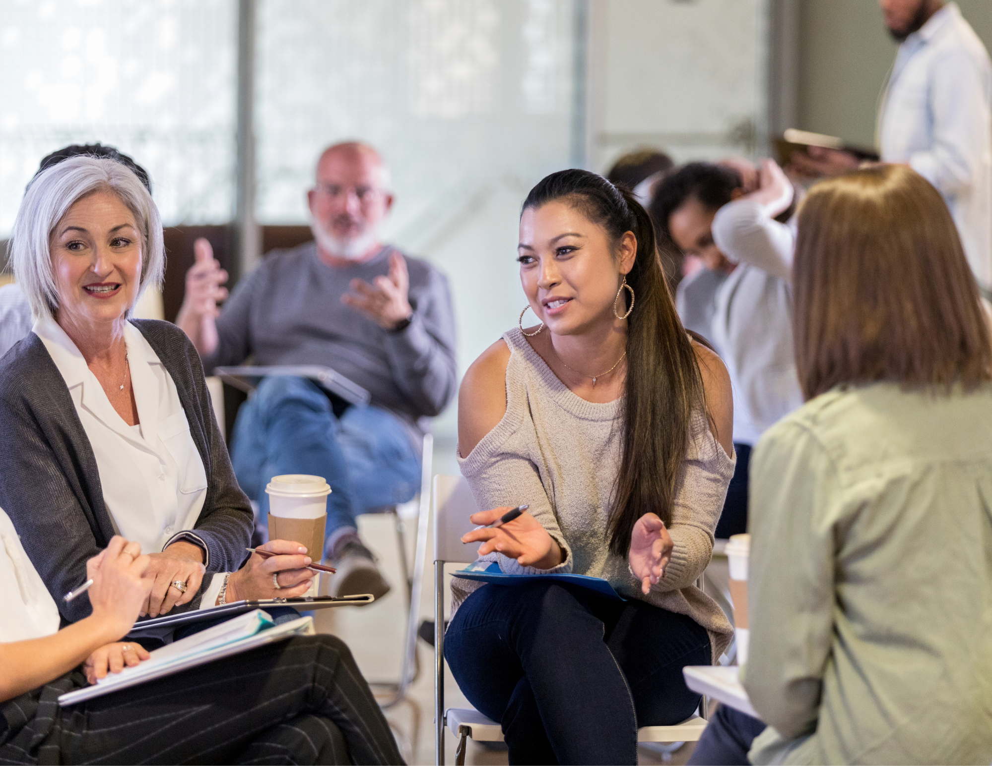 Women having a group discussion